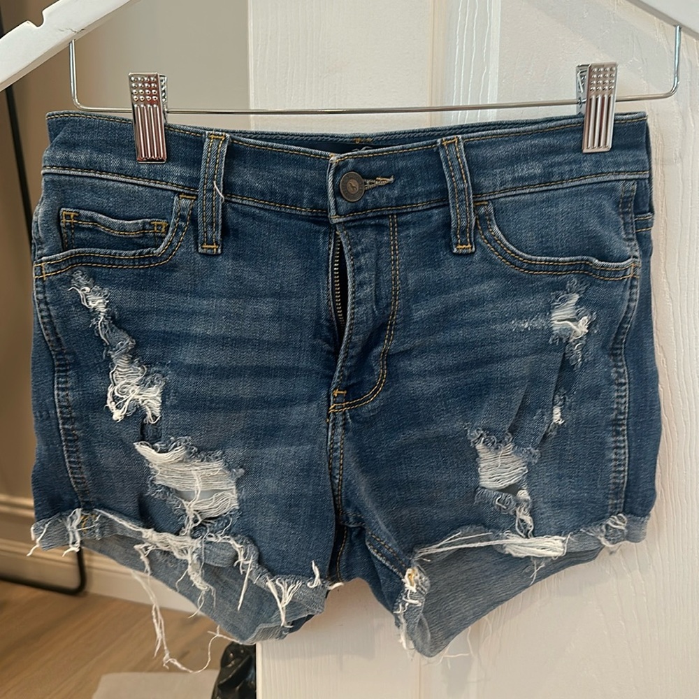 Hollister ripped jeans shorts, size 1, worn 1x